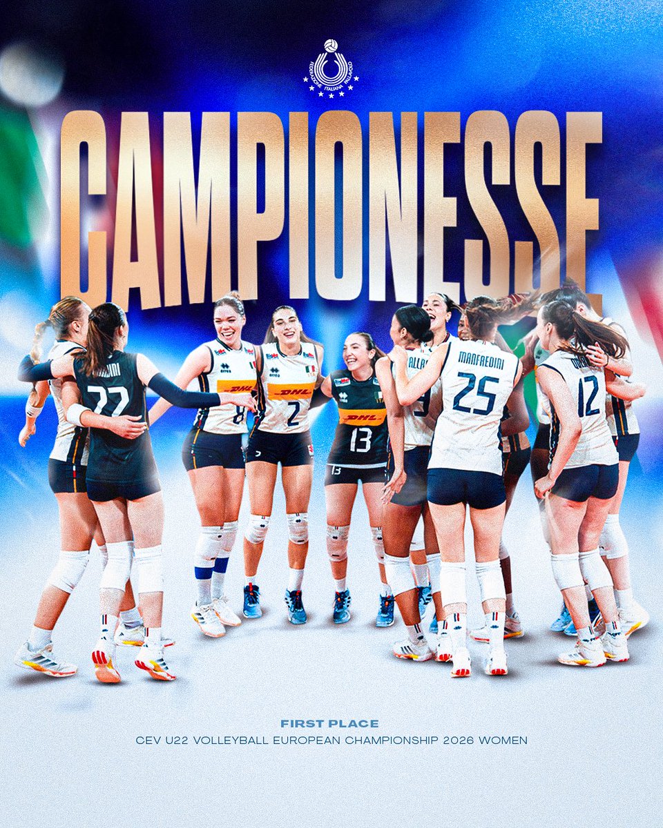 Federvolley's tweet photo. 🇪🇺 EUROPEI UNDER 22 FEMMINILI 🇪🇺

𝐴𝑧𝑧𝑢𝑟𝑟𝑖𝑛𝑒 𝑎𝑛𝑐𝑜𝑟𝑎 𝑟𝑒𝑔𝑖𝑛𝑒 👑

L’Italia è campione d’Europa per la seconda volta consecutiva 😍

🇮🇹 🆚 🇷🇸 3-1 (25-21, 25-19, 18-25, 25-13)

✍️ LA NOTIZIA: https://t.co/IZsUzy9Nes

#EuroVolleyU22W | @CEVolleyball https://t.co/B5Lzwtdr3a