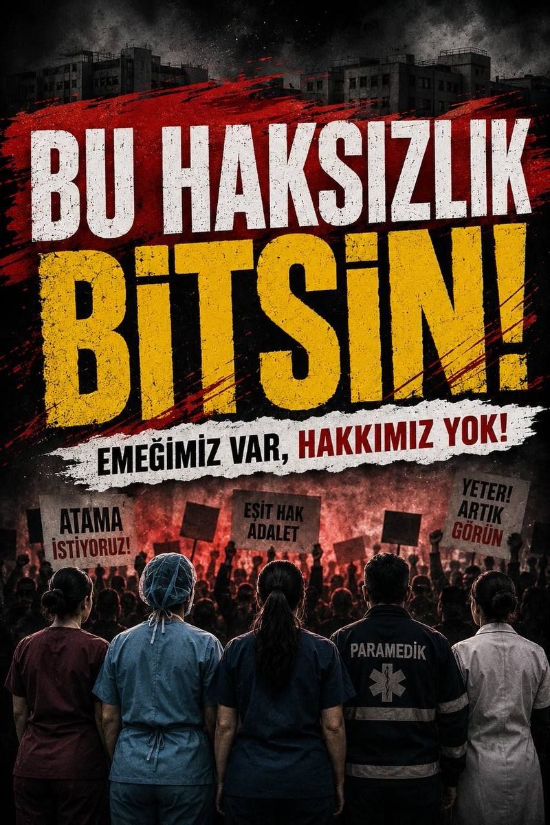 Haticeceliiik's tweet photo. @sakirartis1 SAĞLIKÇILARA BÜYÜK HAKSIZLIK! 
Yıllarca emek verdiler, şimdi umutları çalındı. Bu adaletsizlik son bulsun!  @Akparti 
 @RTErdogan 
 @HMBakanligi 
 @csgbakanligi 
 @cbsbb 
 @DrYerebakan 
#2024SağlıkçısınaHaksızlık https://t.co/iw1PqNt8Wv