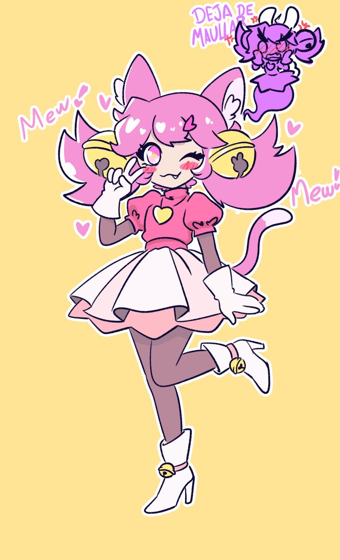 TewiDesu's tweet photo. Dibujé mi versión de Mad Mew Mew 💖🐱  
El fantasmita no está muy feliz con tanto maullido jaja 👻🐰

#Deltarune #MadMewMew #Fanart #undertale  #Deltarunefanart https://t.co/s8lpXzrp8I