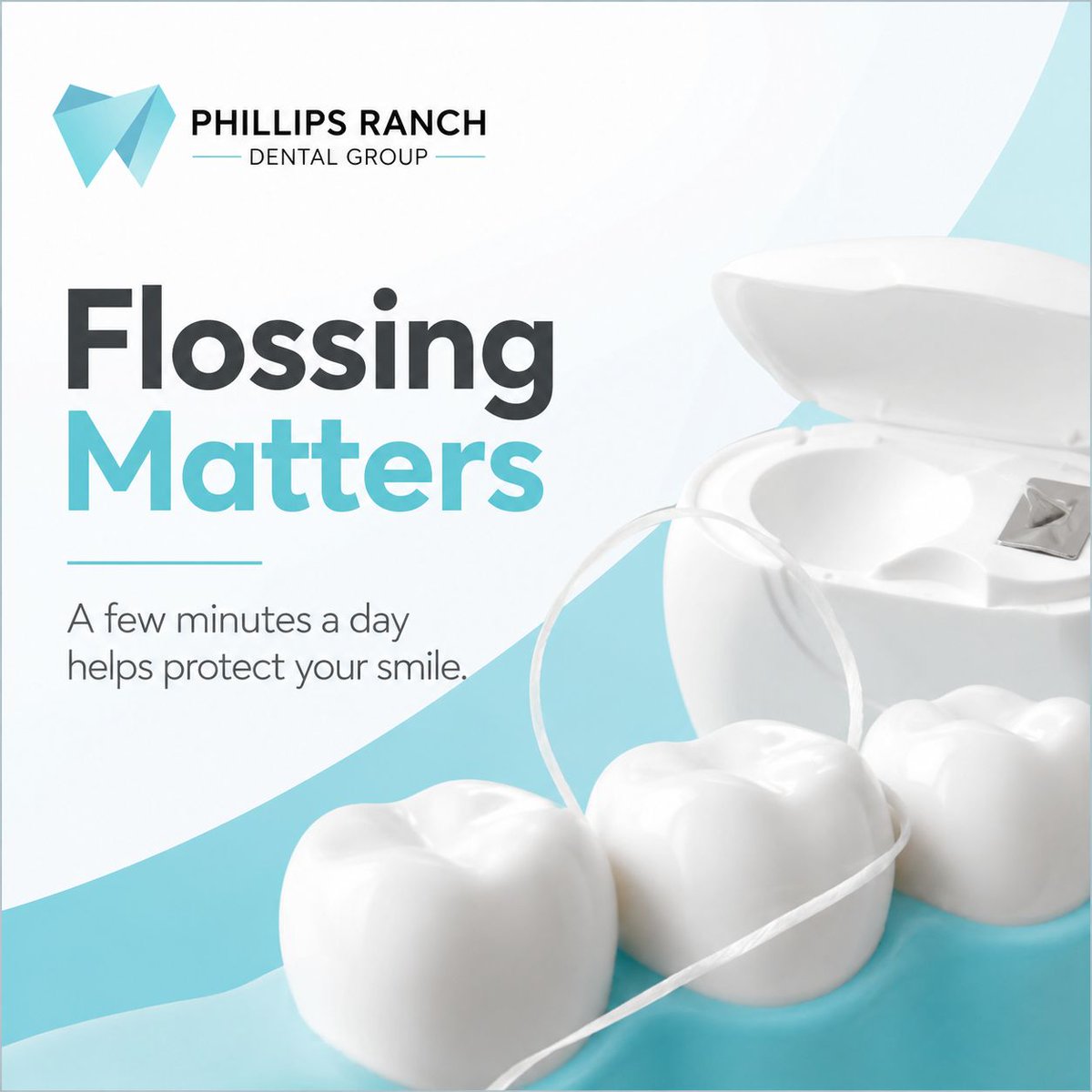 prdg810's tweet photo. Brushing only cleans about 60 percent of your teeth surfaces. To protect the other 40 percent, flossing is a must.

It only takes a few minutes a day to clear away plaque, prevent cavities, and keep your gums healthy. Your smile will thank you.

Have you flossed today? https://t.co/UfuJaJTnhE