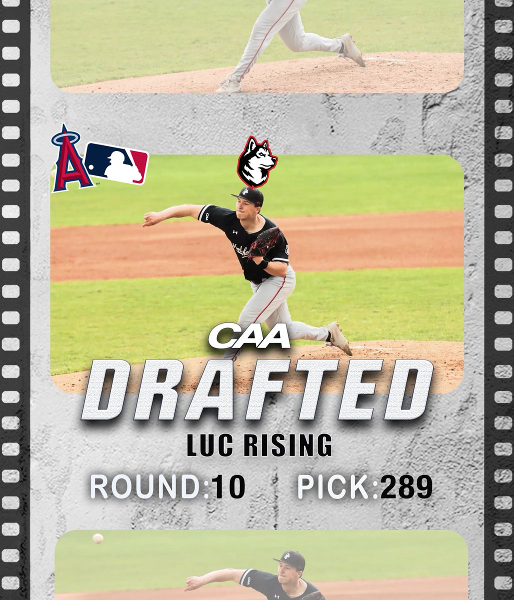 CAASports's tweet photo. 📩 With the 289th  pick in the @MLBDraft, the @Angels select ......@GoNUbaseball's Luc Rising

#CAABaseball https://t.co/YU1eVq0Hzl