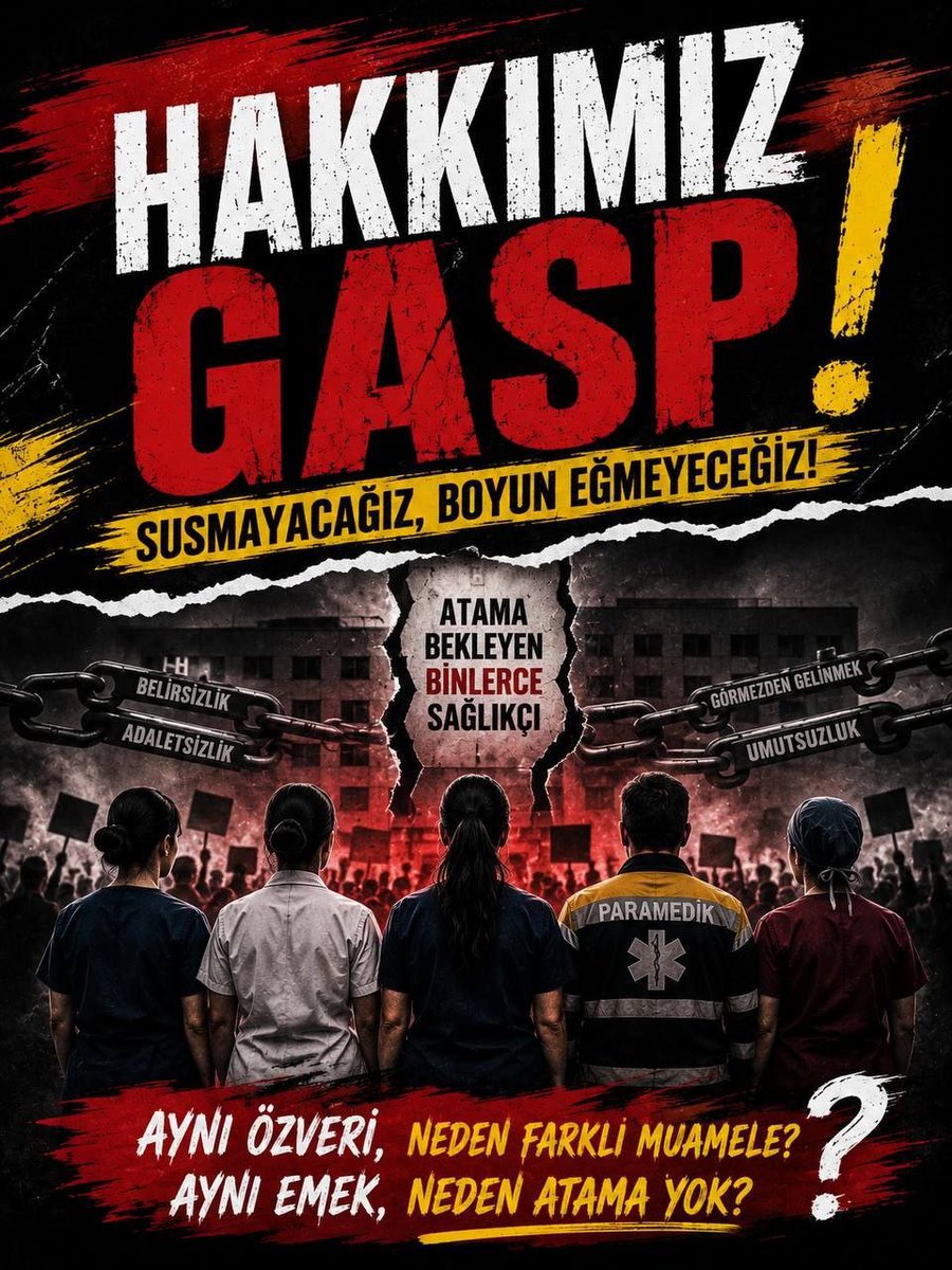 MerveK25636's tweet photo. 2024 KPSS’DE SAĞLIKÇI MAĞDUR! 
Gelecekleri karartıldı. Adalet yerini bulmalı!  @Akparti 
 @RTErdogan 
 @HMBakanligi 
 @csgbakanligi 
 @cbsbb 
 @DrYerebakan 
#2024SağlıkçısınaHaksızlık https://t.co/suGTrlps21