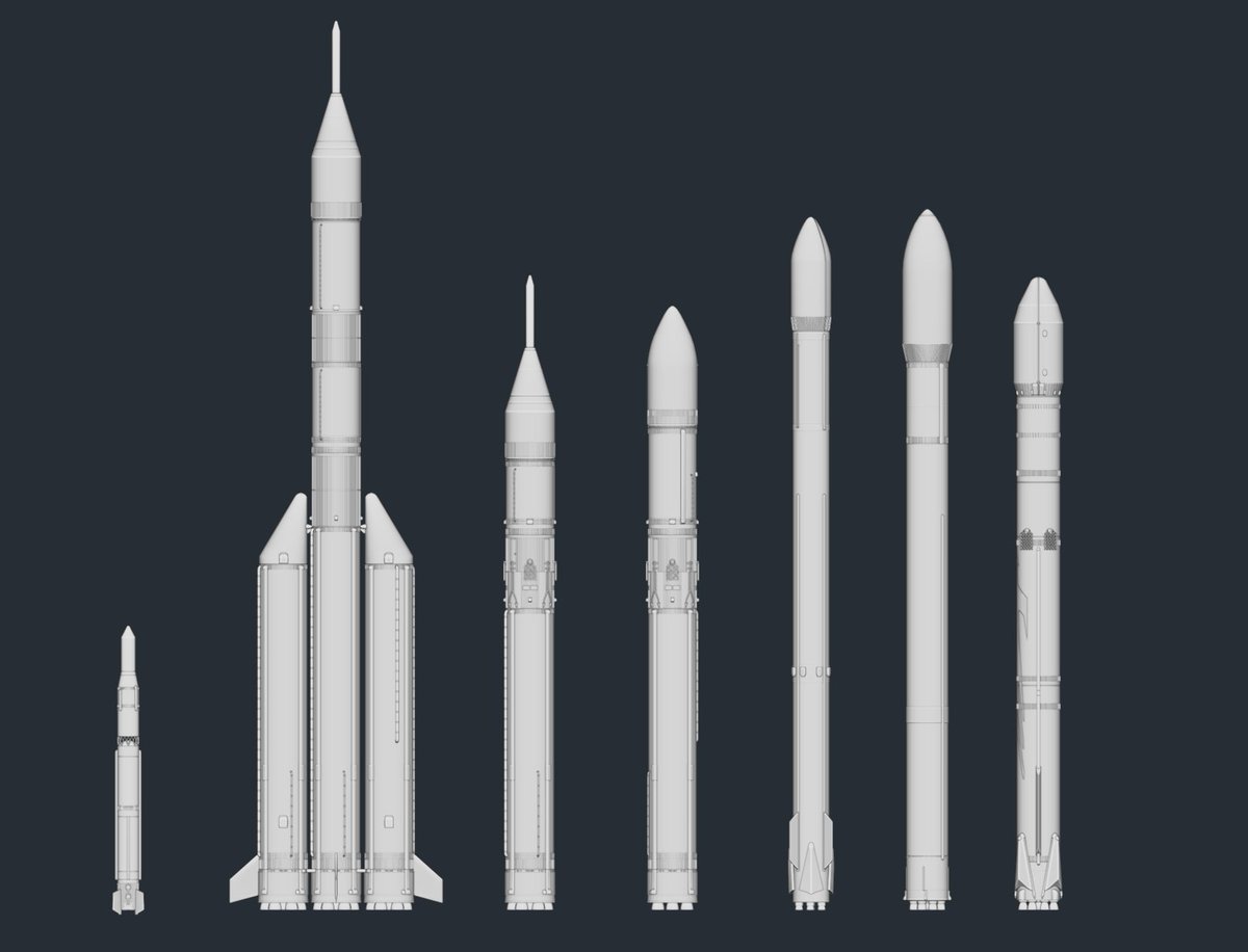 Kari_Pagani's tweet photo. Currently in dev rockets for MKA

in order from left to right:

CZ-1, CZ-10, CZ-10A, CZ-10B, CZ-12A, CZ-12B, ZQ-3 https://t.co/kHCoV5c7Rf