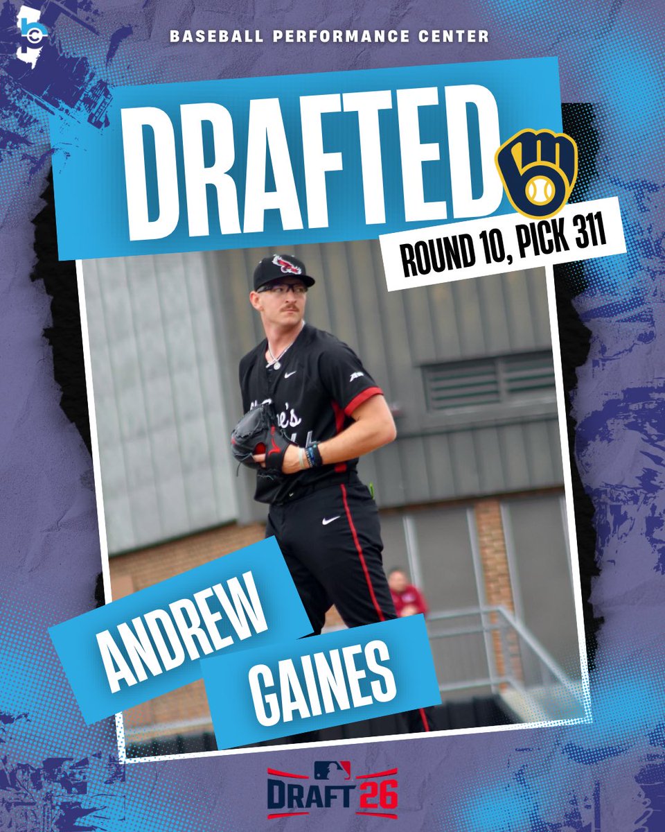 The_BPCsj's tweet photo. Gaines is a Brewer! 🔥🔥
In the 10th round, the Milwaukee Brewers Select Andrew Gaines (Saint Joseph’s)
St Augustine Prep ➡️ Saint Joes ➡️ Milwaukee Brewers
Hell of a job Andrew, the upper 90s closer is heading to Milwaukee.
#Develop #BrewCrew
@andrewgaines_4 https://t.co/Syrur7LEw0