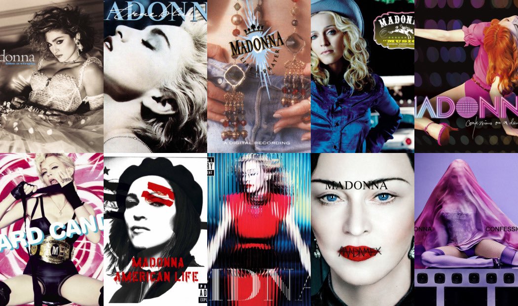 PopBase's tweet photo. Madonna earns her milestone 10th #1 album on the Billboard 200 chart:

• Like A Virgin
• True Blue
• Like A Prayer
• Music
• Confessions on a Dance Floor
• Hard Candy
• American Life
• MDNA
• Madame X
• Confessions II https://t.co/doYV50bgEP