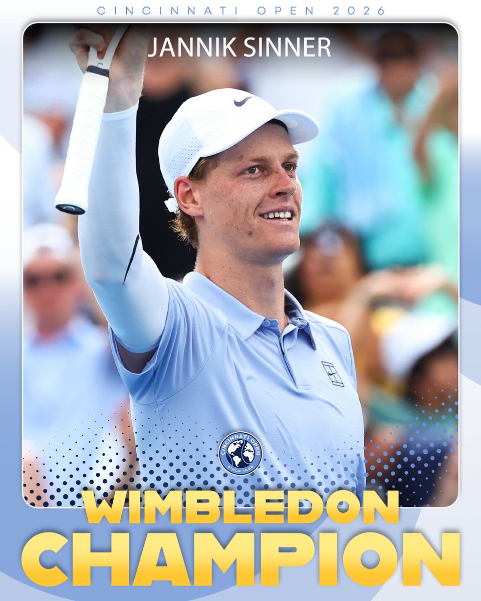 CincyTennis's tweet photo. Title = defended ✅🏆

#CincyTennis | #Wimbledon https://t.co/bOm8CgCFwt