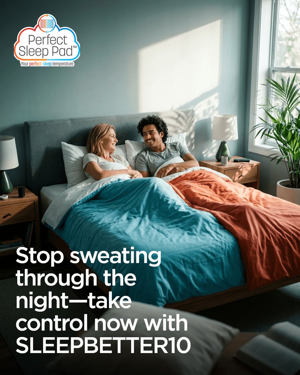 PerfectSleepPad's tweet photo. You’re not imagining this: your bed feels too hot before sleep. Many people deal with this. There is a gentler way to sleep with temperature control that adapts through the night. Comment COOLNIGHTS. Use code SLEEPBETTER10!

Learn More https://t.co/DXnecs637A #BetterSleep https://t.co/blUDeiCQdP