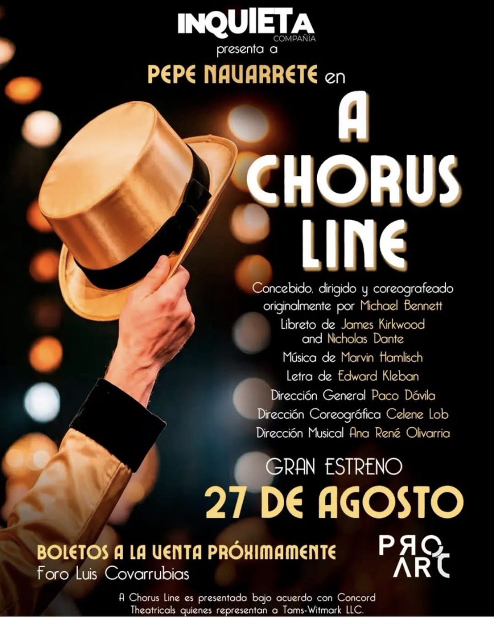 ElAquelarre_'s tweet photo. Inquieta compañía presenta su nueva producción musical para Querétaro: A Chorus Line! Ya en agosto! https://t.co/cHA48VJiu0