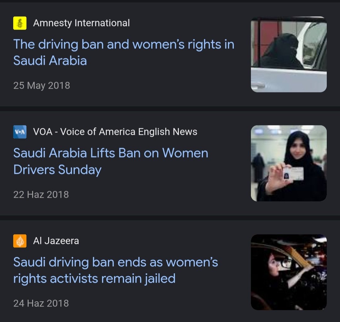 thirteenth_cmdr's tweet photo. @A7mad20y @SAronh1877 @zonadianel Hahaha, your women are so free!
Until 2018, they weren't even allowed to drive🤣🤣🤣 https://t.co/ZE7tE8uLCL