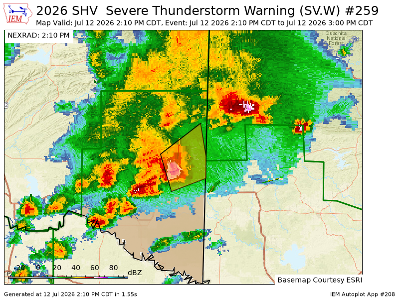 iembot_ok's tweet photo. SHV issues Severe Thunderstorm Warning [wind: 60 MPH (RADAR INDICATED), hail: 1.00 IN (RADAR INDICATED)] for McCurtain [OK] till 3:00 PM CDT https://t.co/lJ4K9A0DaY https://t.co/uDRduYpN8R