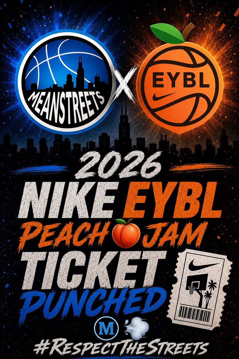 MeanstreetsEYB's tweet photo. Congratulations to our Meanstreets EYBL 17U (2027) on punching their ticket 🎟️ to the 2026 Nike EYBL Peach 🍑 Jam.
Augusta , South Carolina here we come 🛣️.
Ⓜ️💨
#RespectTheStreets https://t.co/PjUCTQH2Yc
