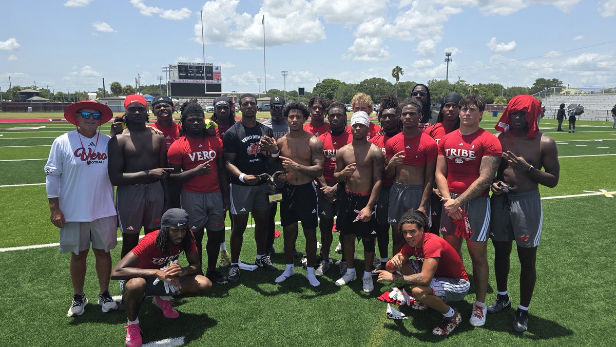 CoachChrisDent's tweet photo. Great 7on7 to finish the weekend. Big shout out to the teams that competed today.
@SFHS_FB @CoachV_DeAguila @JupWarriorsFB @VBFootball @SRHS_Football1 @FPCFootball @BaysideBears1
Congrats to the champions ๐ @VBFootball https://t.co/0wnWcvUVmf