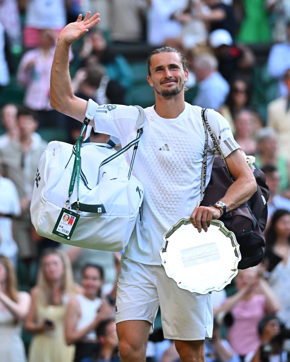 rolandgarros's tweet photo. Roland-Garros champion and Wimbledon finalist, what an achievement from Sascha 👏

#Wimbledon https://t.co/scizzlnioS
