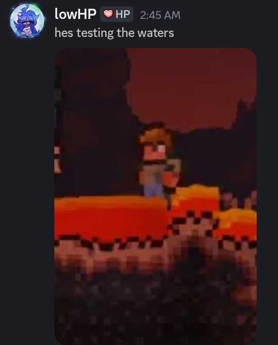 Presenting6283's tweet photo. Hi, i'm 4x21x8. And i'm starting a new Terraria mod as a side project. Dawned Upon The Hive (DUTH). And a new account will be made with lore, sneak peaks, and more.

Anyways here is a shitpost https://t.co/nLhMrmZEDr