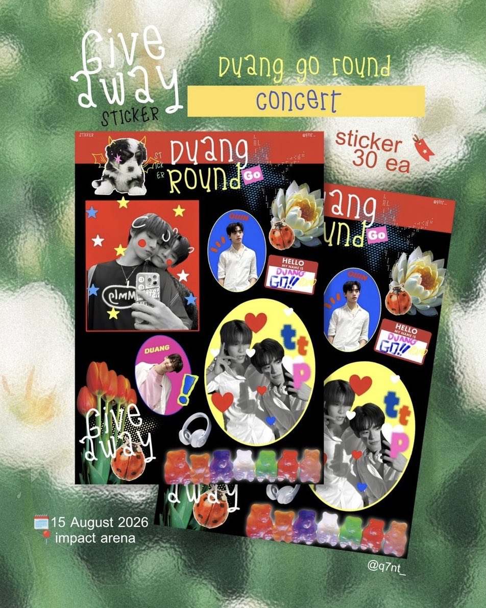 q7nt_'s tweet photo. —  pls kindly rt 
💌 Giveaway 🎪💌
⋆.˚✮ DUANG CONCERT AT IMPACT ⋆.˚

Sticker 30 ea  
For VAVA 💗🐶

📍Impact Arena
🗓️ 15 August 2026

(giveaway ครั้งแรกกกของนุฝากมารับด้วยนะค่าตั้งใจทำมากๆ กลัวไม่หมด 😭🙇‍♀️)

#DuangGoRoundConcert 
#เจอด้วงที่อิมแพคนะเธอ https://t.co/EEJef6Vklv