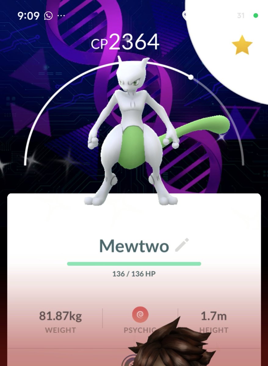 Abbieb_king's tweet photo. Shiny with the background ✨🥹✨ one of the last Mewtwo rides we did with our group! 🎉🎉🎉🥳🥳🥳 #shinymewtwo #mewtwo #pokemongo https://t.co/c2Qcf6fygR