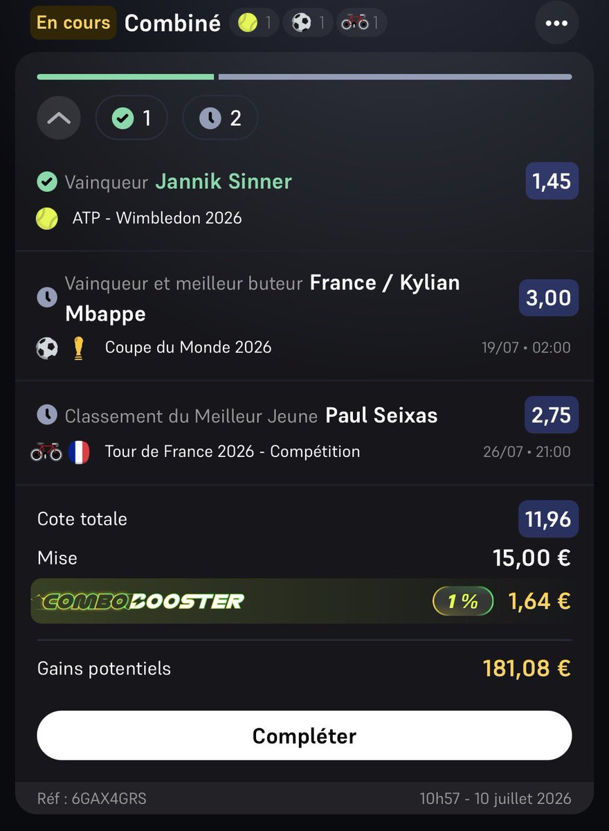 Mts_74_'s tweet photo. @WinamaxSport possible d’ajouter le cashout sur mon combi svp ? https://t.co/t9oV8tmyIH