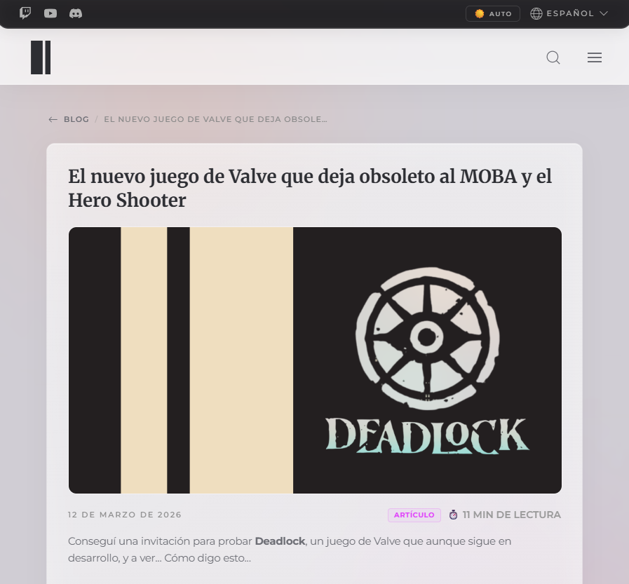 Undecimer's tweet photo. No más Lost Media: Versiones en artículo de vídeos que nunca llegué a hacer.

Empezamos por Deadlock: El nuevo juego de Valve que deja obsoleto al MOBA y el Hero Shooter

➡️Ver en OneSite: https://t.co/HQLp37aKgL https://t.co/LdMzF1rTg6