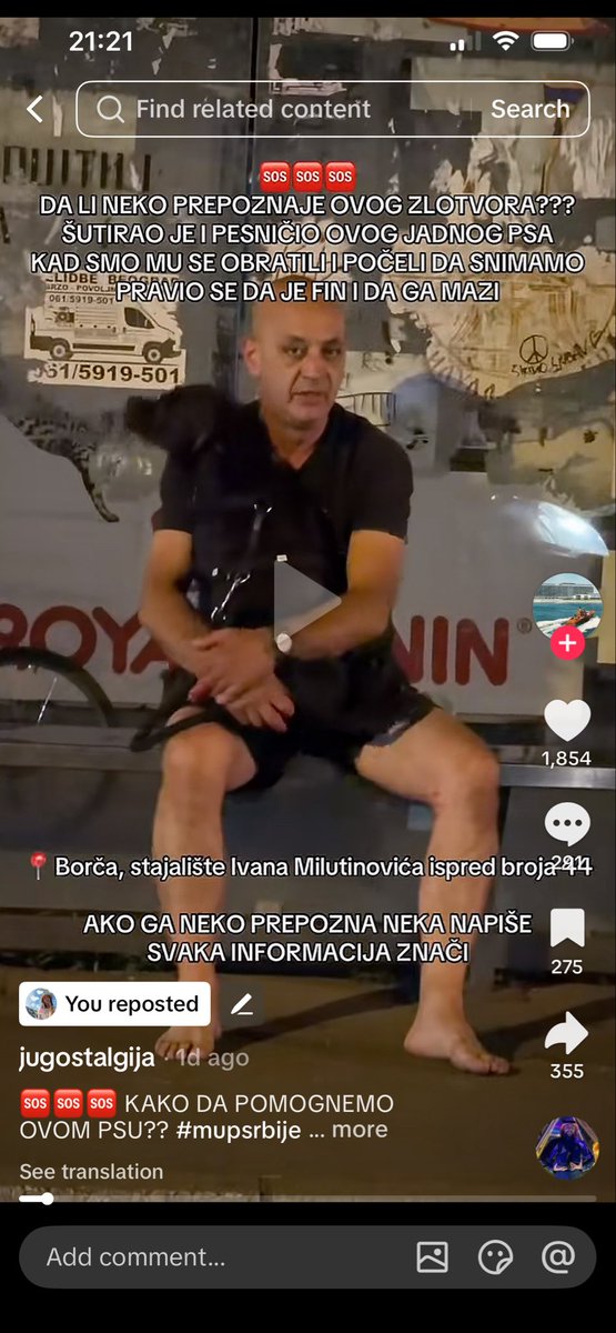 mogliexplorer's tweet photo. ‼️‼️‼️Ajmo RT  
Potrebna informacija 
NEOSOBA SA SLIKE je sutirao i pesnicio ovog psa. Ko je bednik seme mu se zatrlo i najmiliji pomrli od rakcine?
Ajmo https://t.co/z6Cjq7Npjg