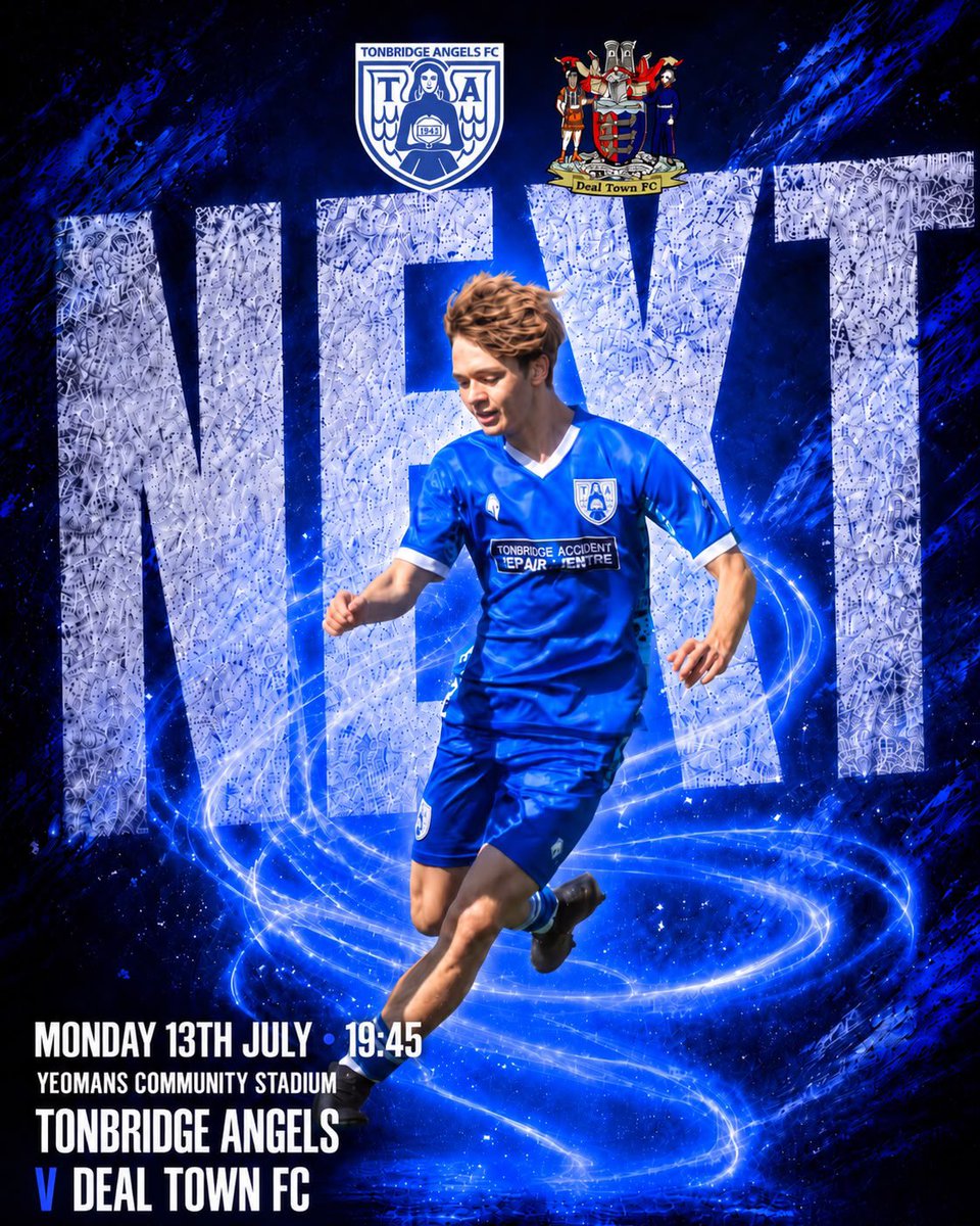 rmassey69's tweet photo. The @AngelsU18s play their second preseason game tomorrow evening at home vs @Deal_Town u18/19s 7.45pm kick off @tonbridgeangels  Get down support the boys ⚪️🔵 https://t.co/4lrcXYsrIO