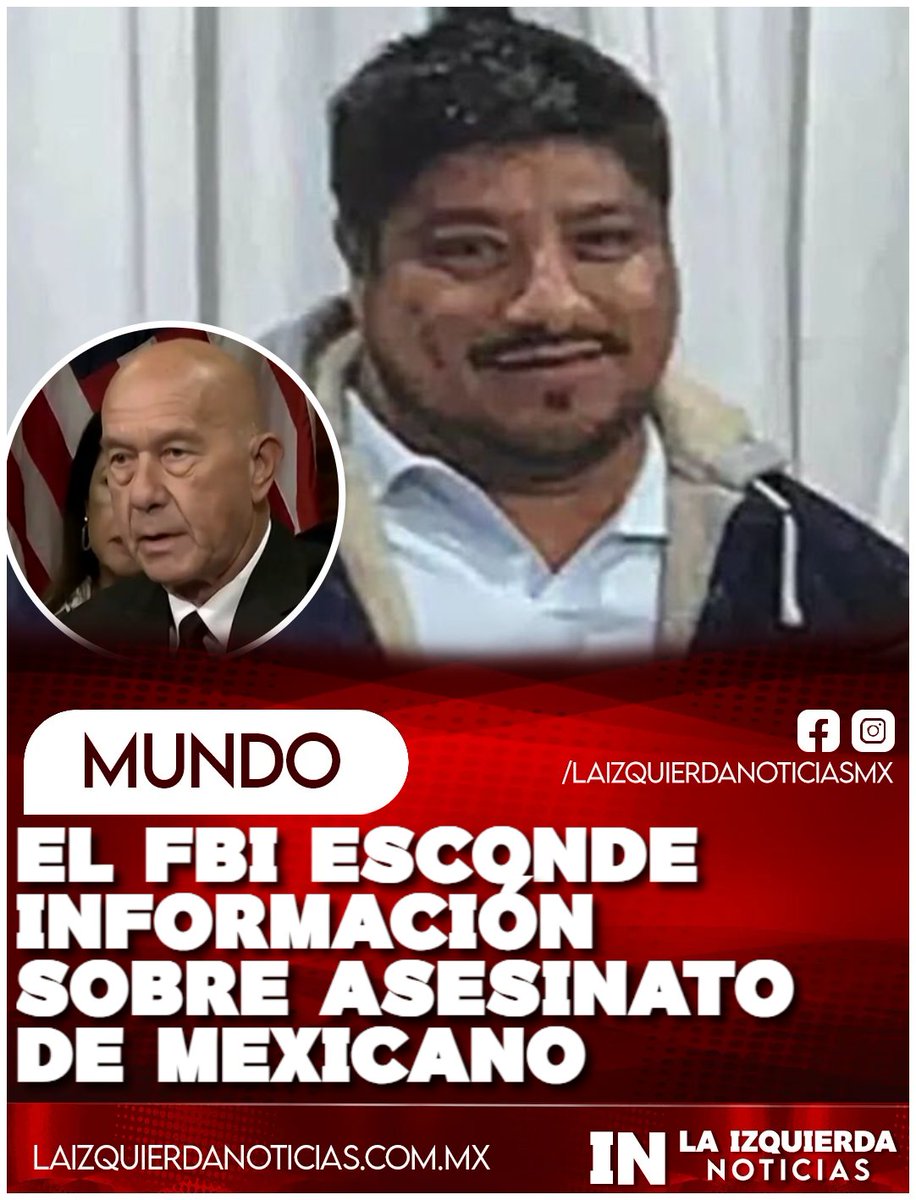 IzqNoticiasMx's tweet photo. CRIMILANES. Imparable las muestras de odio de los gringos con los mexicanos. Autoridades de Houston denuncian negativa del FBI a dar datos clave sobre muerte de Lorenzo Salgado por ICE. ¿Encubrimiento?
"" https://t.co/LZzWODT1fD