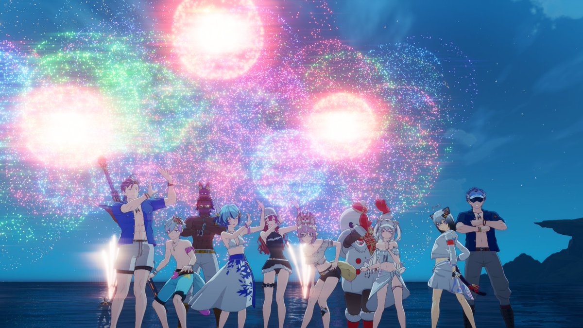 neon_sutarezoo's tweet photo. 先日の画壇入れなかったからレイド終わりに花火見たりSS撮ったり！
イーちゃんの花火撮れたのは撮れたけどいまいちだったー🥲

でも他はきれいに撮れたからよかった！

#スタレゾSS
#スタレゾお散歩世代SS https://t.co/04D12Sgfe0