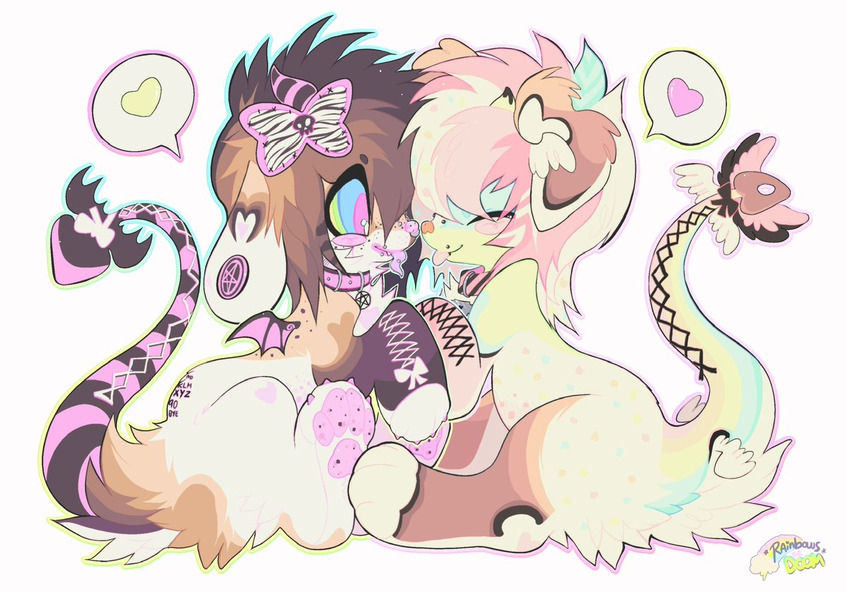 rainbowsofDOOM's tweet photo. love is in the air…! ☁️💞 (chibi comm) https://t.co/fo69ocSjjT