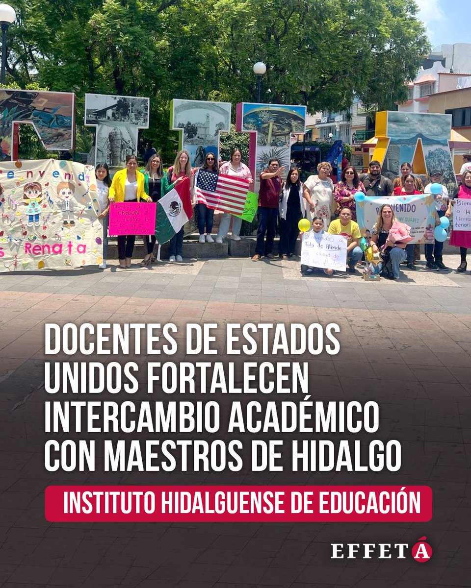effetainfo's tweet photo. 🇲🇽🤝🇺🇸 Cuatro docentes de Oregón, Estados Unidos, realizaron una estancia académica en Hidalgo para intercambiar experiencias con maestras y maestros de preescolar.
👇🏼 Sigue leyendo:
https://t.co/WdhX70oM9Y
#Educación #Hidalgo #IHE #Oregón #NuevaEscuelaMexicana https://t.co/OyAohYvpHh
