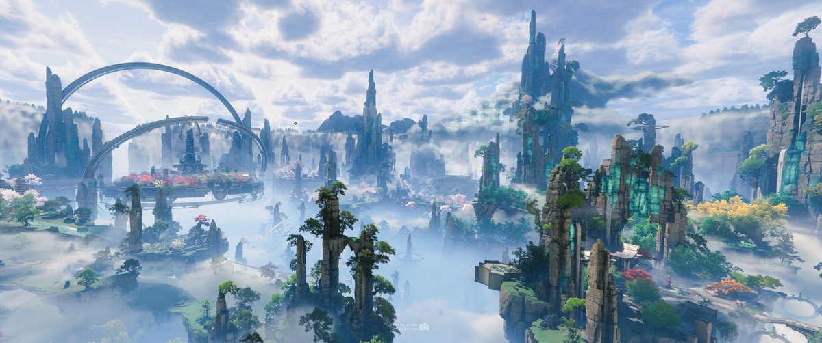 DeltaAiueoGames's tweet photo. 「鳴潮百景 -玄方地界-」
縦写真を4枚繋げました https://t.co/Y27kmVAB4W