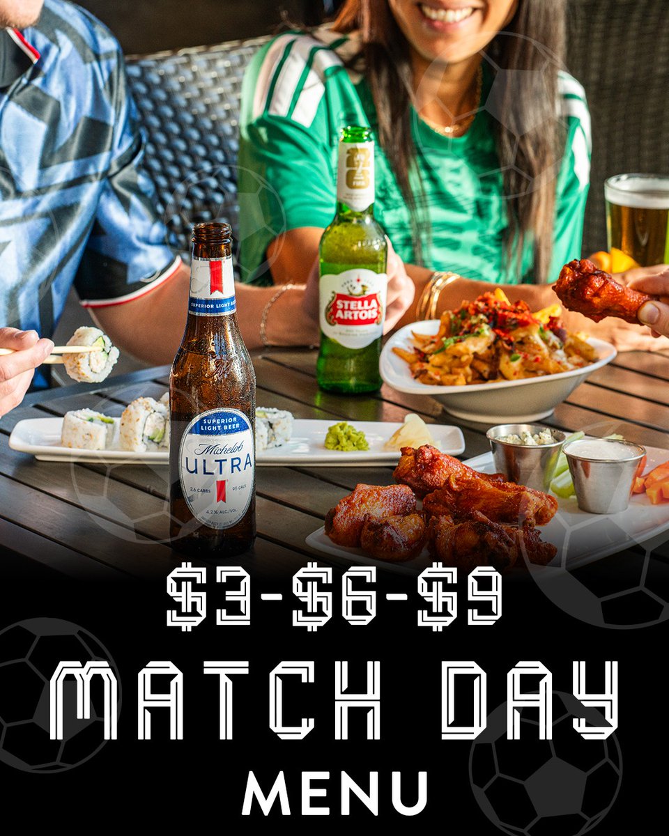 konagrill's tweet photo. Global tournament. Local energy. Big flavor. ⚽🔥

$3, $6, $9 bites &amp; sips made for cheering, sharing, and celebrating every goal. Book your table now. https://t.co/VHrsxmaebm