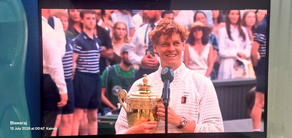 Biswaraj007's tweet photo. Congratulations Jannik Sinner on second Wimbledon title 
#Wimbeldon https://t.co/nkHC4ht132