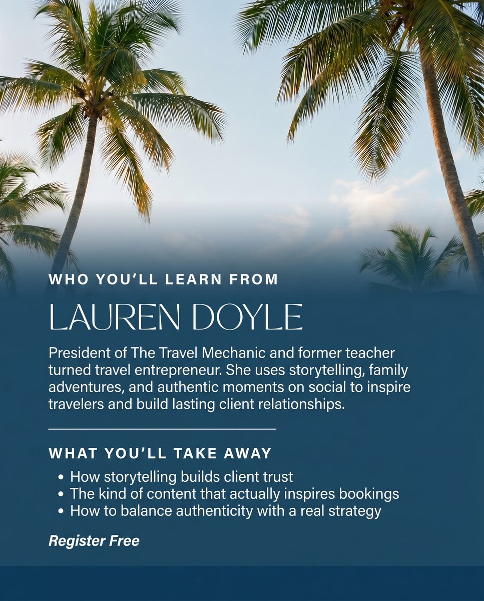 Recommendmag's tweet photo. Meet your panelist: Lauren Doyle — President of The Travel Mechanic, former teacher, master storyteller.

Join her 7/30 · 1pm ET · free. Register → https://t.co/lhENihq5We

#TravelAdvisor #SocialMedia https://t.co/ooqrs5MMry