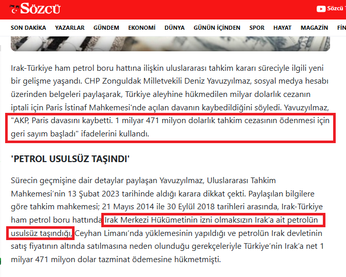 volkan_giritli's tweet photo. 🅾️IRAK'TAN 50 MİLYAR DOLAR ALACAĞIMIZ VAR...

📌Esasen Türkiye'nin Irak Petrollerinde hakkı var.
Lozan Antlaşması ve 1926 tarihli Ankara Antlaşmasına istinaden, Türkiye'nin 1931 yılından itibaren 25 yıllık süre ile Irak Petrollerinden hak alması karara bağlanmıştır.

Ne var ki Türkiye'nin hakkı olan istihkak 1951-1956 yılları arasında ödenmemiştir. Yani 25 yıllık antlaşmanın son 5 yıllık hakkını Türkiye Irak'tan tahsil edememiştir.

1926 Yılındaki Antlaşmadan doğan bu haktan Türkiye'nin herhangi bir feragat etmişliği yoktur. Bu para faizi ile birlikte hesap edildiğinde bugünün parasıyla yaklaşık 50 milyar dolardır.

Ve bugün Türkiye, Barzani ile işbirliği yapıp Irak Merkezi Hükümetinin haberi olmadan Irak Petrollerini Ceyhan Limanına taşıyor ve bundan dolayı Uluslararası tahkim mahkemesinde Irak'a 1.471 Milyon dolar ceza ödemeye mahkum oluyor.

Haluk Levent, Ahbap, Kerem Kınık, Akın Gürlek, Çankaya Belediyesi, operasyonlar falan hemen algı başka yöne çekiliyor.

Peki bu cezayı kim ödeyecek? Yahut Ödeyecek miyiz?

Türkiye ne yazık ki Uluslararası anlamda liyakatle temsil edilemiyor. Şayet Türkiye Liyakatle temsil ediliyor olsaydı, Irak Petrollerinden 5 yıllık istihkak alacağımız olduğu tezi de savunulurdu mevcut iktidar tarafından, fakat eminim AKP içinde Türkiye'nin Irak Petrollerinde %10'luk pay sahibi olduğunu ve 5 yıllık da istihkak alacağımız olduğunu bilen yoktur.

Ayrıca, AKP'yi geçtim, muhalefet bile bu durumu bilmiyor. Herhangi bir muhalefet partisi üyesinden bu yukarıda yazdıklarımı duydunuz mu? Duymadınız...

Şimdi, şayet bu cezayı ödeyeceksek, 2014-2018 yılları arasında bu işin sorumluları kimse bu 1.4 milyar doları onların ödemesi lazım değil mi?
Yapılan bu petrol ticaretinden halk olarak bize bir pay verildi mi ki biz bunu ödeyelim?

Neyse sevgili okur... Benim vazifem bir vatandaş olarak Devletimin menfaatine olan şeyleri yazmak. Bu konuda da bunu yaptığıma inanıyorum. Umarım bu yazdıklarımı okuyup bu minvalde devletimin haklarını savunacak bir siyasetçi yahut bürokrat çıkar da bu parayı ödemekten kurtuluruz.
#pazar #tarih #ekonomi