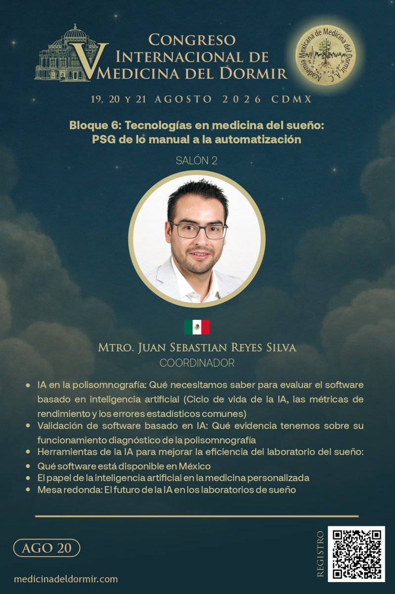 AMMDMexico's tweet photo. V Congreso Internacional de Medicina del Dormir.
Bloque 6: Tecnologías en medicina del sueño: PSG de lo manual a la automatización.
MTRO. Juan Sebastian Reyes Silva.
https://t.co/6x8heKoKWE
#academiamexicanademedicinadeldormir
#medicinadeldormir
#AMMD https://t.co/9tbKR52Mw8