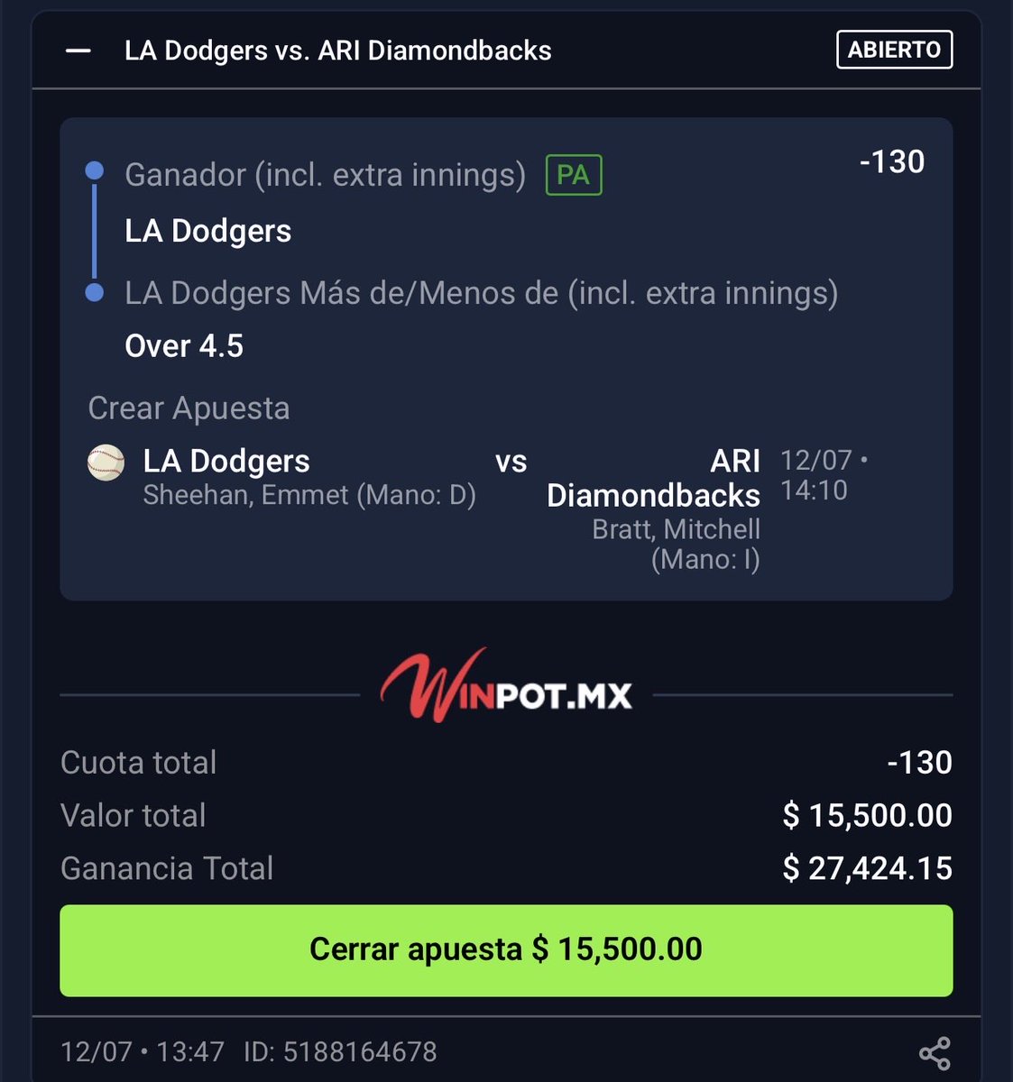 Vikingonegroa's tweet photo. Les Comparto la Segunda Apuesta Fuerte del Día para que Ganemos Hoy TODOS Juntos!!!!👑👀

VAMOS POR EL DIA PERFECTO HERMANOS!!!!!!!🫵🏿🫵🏿🫵🏿

APUESTA FUERTE👑 (-130)
-Dodgers ML
-Over 4.5 Carreras totales de Dodgers

DEJA TU LIKE Y COMENTA PURA BUENA VIBRA SI ME SIGUES ❤️🍀 https://t.co/EBBQDWoHZL