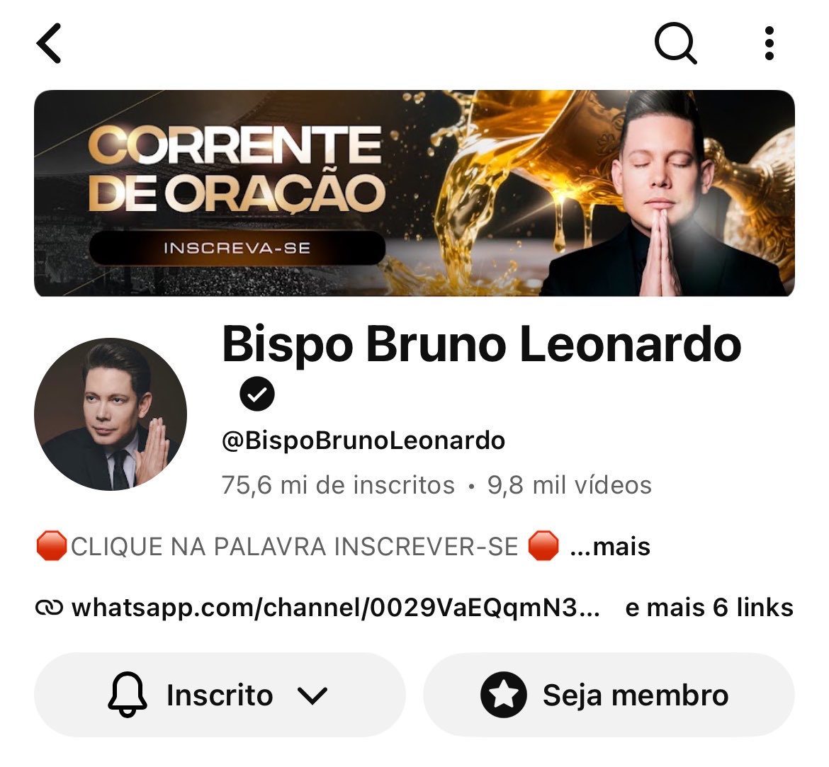 samengo_ofc's tweet photo. Toda vez que abro o canal desse Bispo Bruno Leonardo aparece que sou inscrito kkkkkk

que tipo de macumba é essa? https://t.co/WgQD3WPzOx