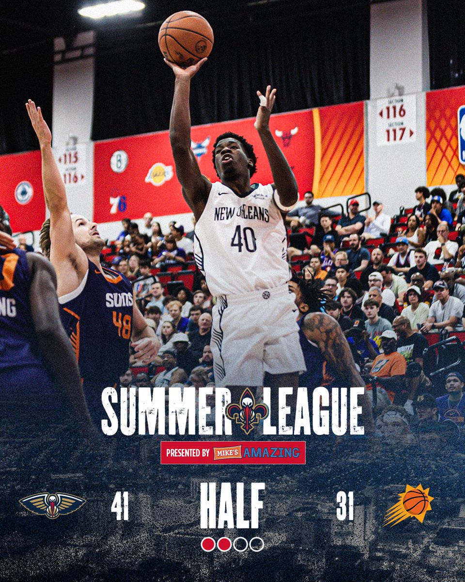 PelicansNBA's tweet photo. up 10 at the half ✔️ https://t.co/nx4kf9YtDK
