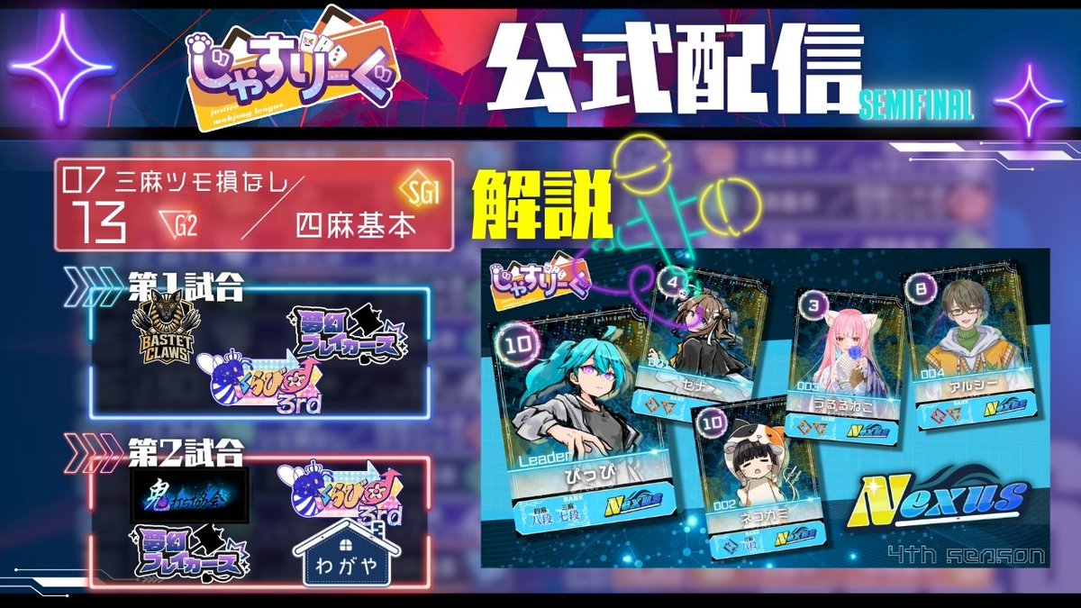 本日はセミファイナル最終節… ふぁいちは三麻抜け番です🧐 四麻基本SG1