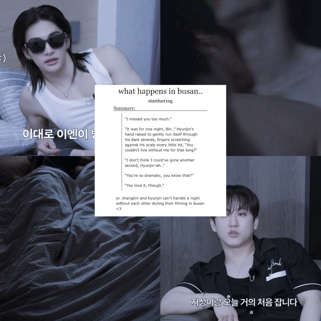stardust1ng's tweet photo. what happens in busan…

∘₊✧─────✧₊∘

wc: 6.9k
rating: e
🐇🐖🥟

https://t.co/rE2K0uV3NL https://t.co/fc0ng1abtD