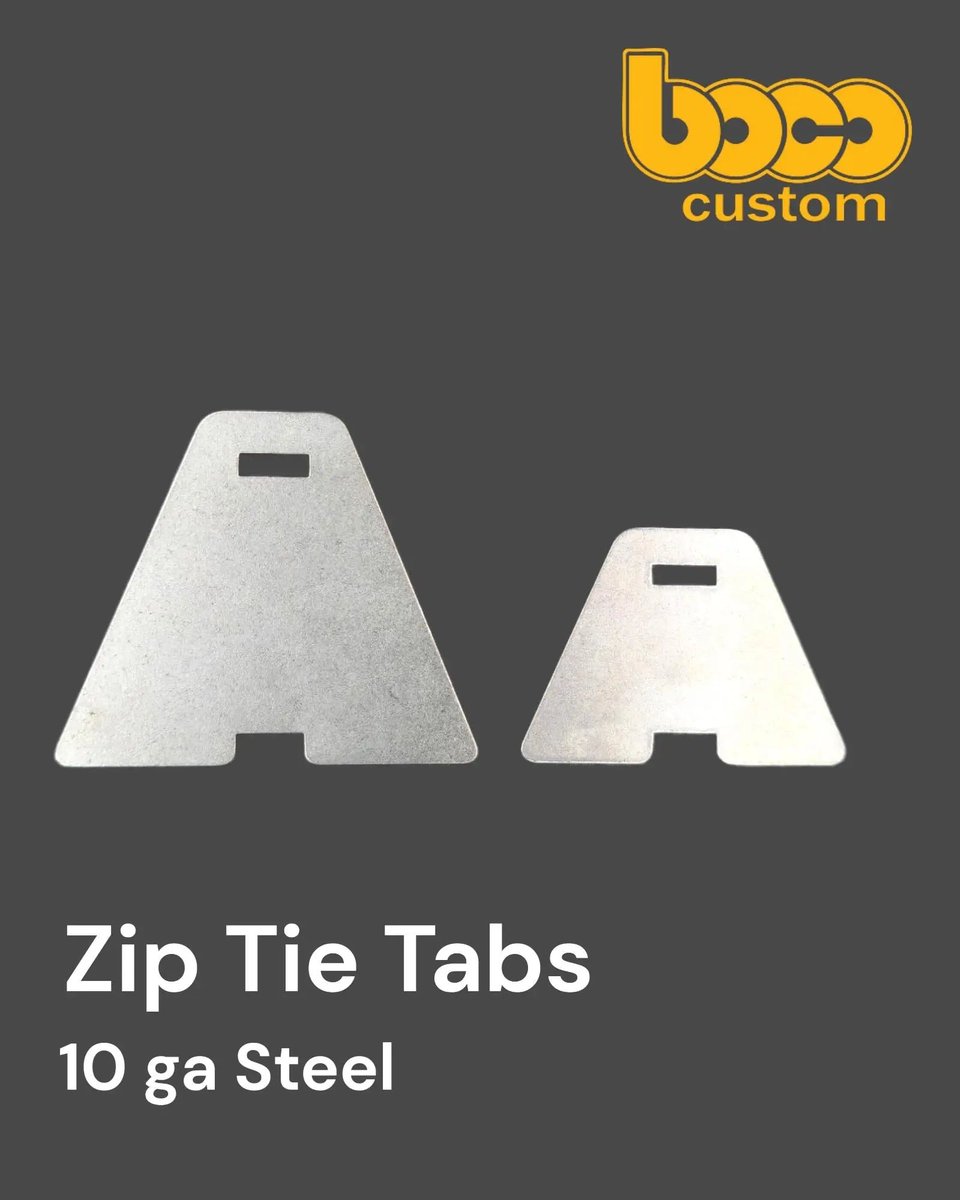 BOCOcustom's tweet photo. Weld-on Zip Tie Tabs—16-pack for ATVs &amp; cages. Route lines and lock down gear fast: weld, feed a tie, cinch. Thick, shop-ready, built to last. $15. #OVERLANDGEAR #BOCOCUSTOM Tap the link in bio. https://t.co/u8Z8gzrWW9
