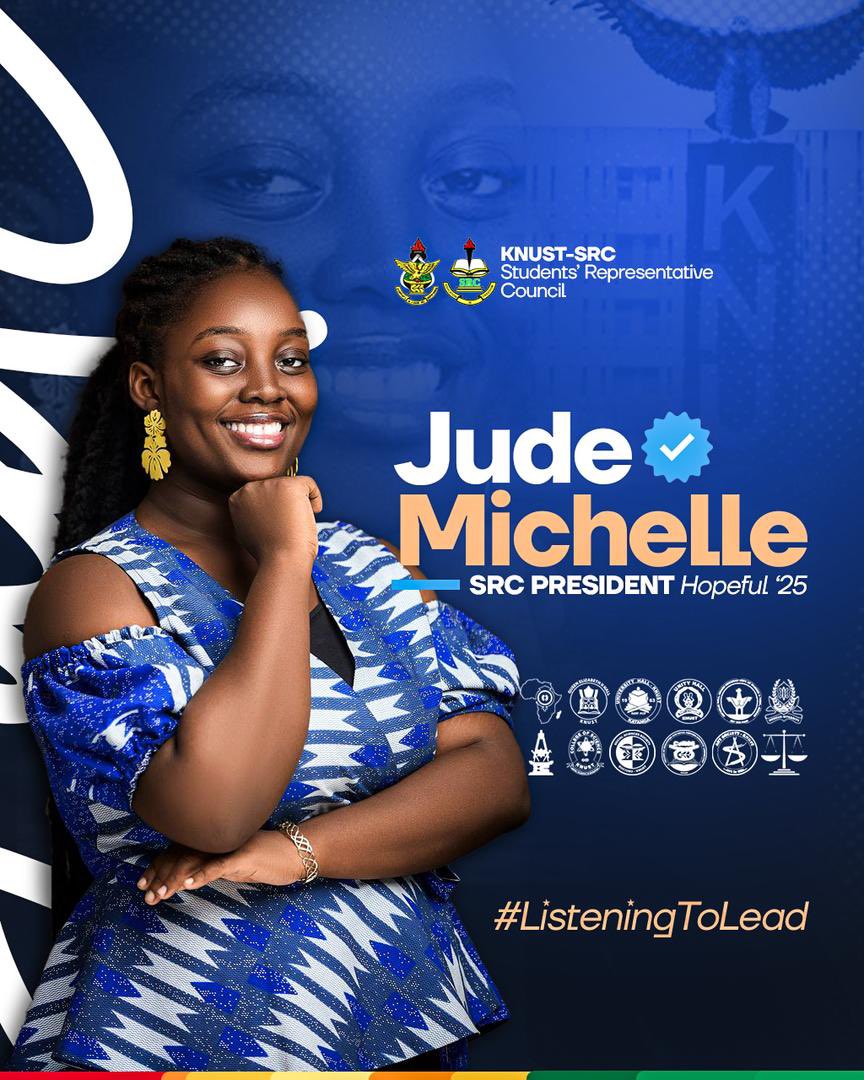 BrightKorsah3's tweet photo. Say it louder… JUDE MICHELLE! 📢 #JudeMichelleForSRCPresident #OurVeryOwnJM https://t.co/5sn1fn6f47