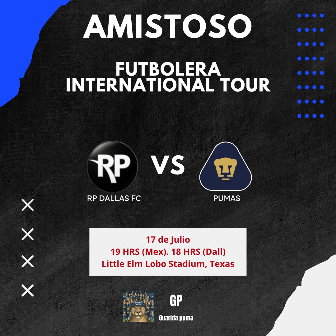 GuaridaPuma's tweet photo. Le toca a @PumasMXFemenil defender el honor de la institución en partido amistoso. La cita el próximo viernes en Estados Unidos. Toda la información del juego, transmisión, rival y el contexto del compromiso ⏬ 

#Pumas #Pumasfemenil #Ligamxfemenil #Amistoso #futbolfemenino https://t.co/lh4Xpzjmfz