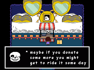 TokiDotMori's tweet photo. My favourite part of the Vita shrine was that even if you max out donations Sans still doesn't let you ride the ferris wheel because he didn't have enough space to build the bottom half https://t.co/EGKHNRdojY