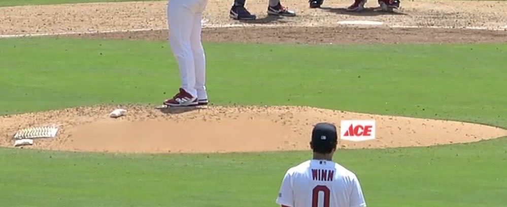 mikermoll's tweet photo. @b_outliers @scottcoleman55 
Can we note the ridiculous way BravesVision handled the ad that’s physically on the StL mound? 
Did they just use the MS Paint tan to cover up and add a digital ACE logo on the side. I did a better job trying to match the 10-year-old stain on my deck https://t.co/RwDKM18EZ4