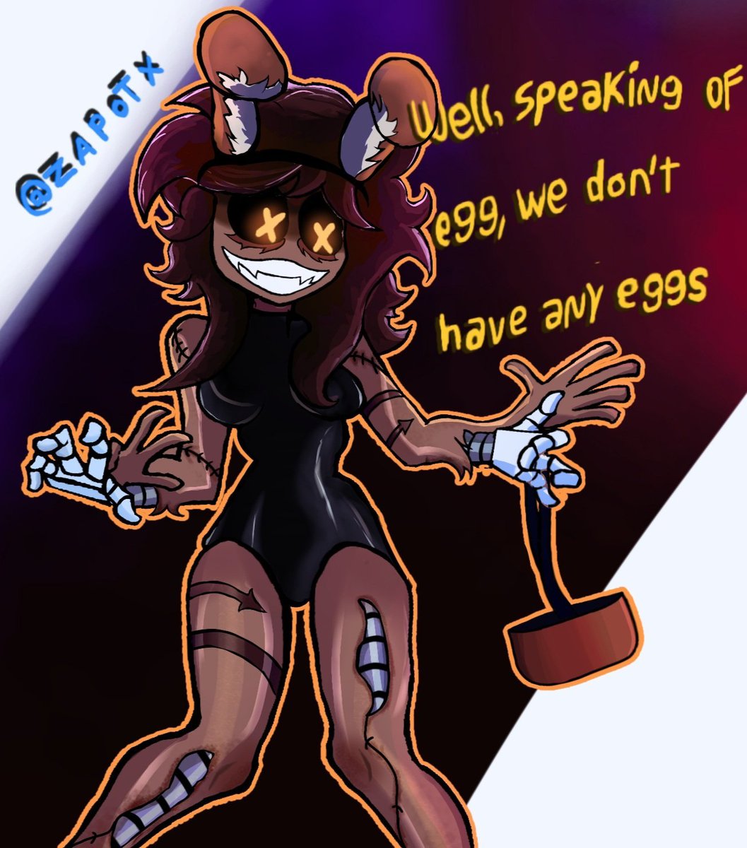 Doll_an_Cyn's tweet photo. // artist is Zapotx //
🟡Cyn: hhhmnn~ no Eggs...? 
Who's gonna be the one to let me get their eggs?~
*Giggle* https://t.co/yfCHxyJB41