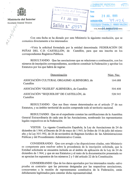 ASPECAS1922's tweet photo. @1987CDCS Gracias Carlos por tu interés por la historia de la "Federación" pero la intención con nuestro comunicado era incidir que seguimos siendo la misma entidad que consta en el registro de Asociaciones. Eterno agradecimiento a los que unos años antes pusieron la primera piedra. https://t.co/srrRtZ9wJ8