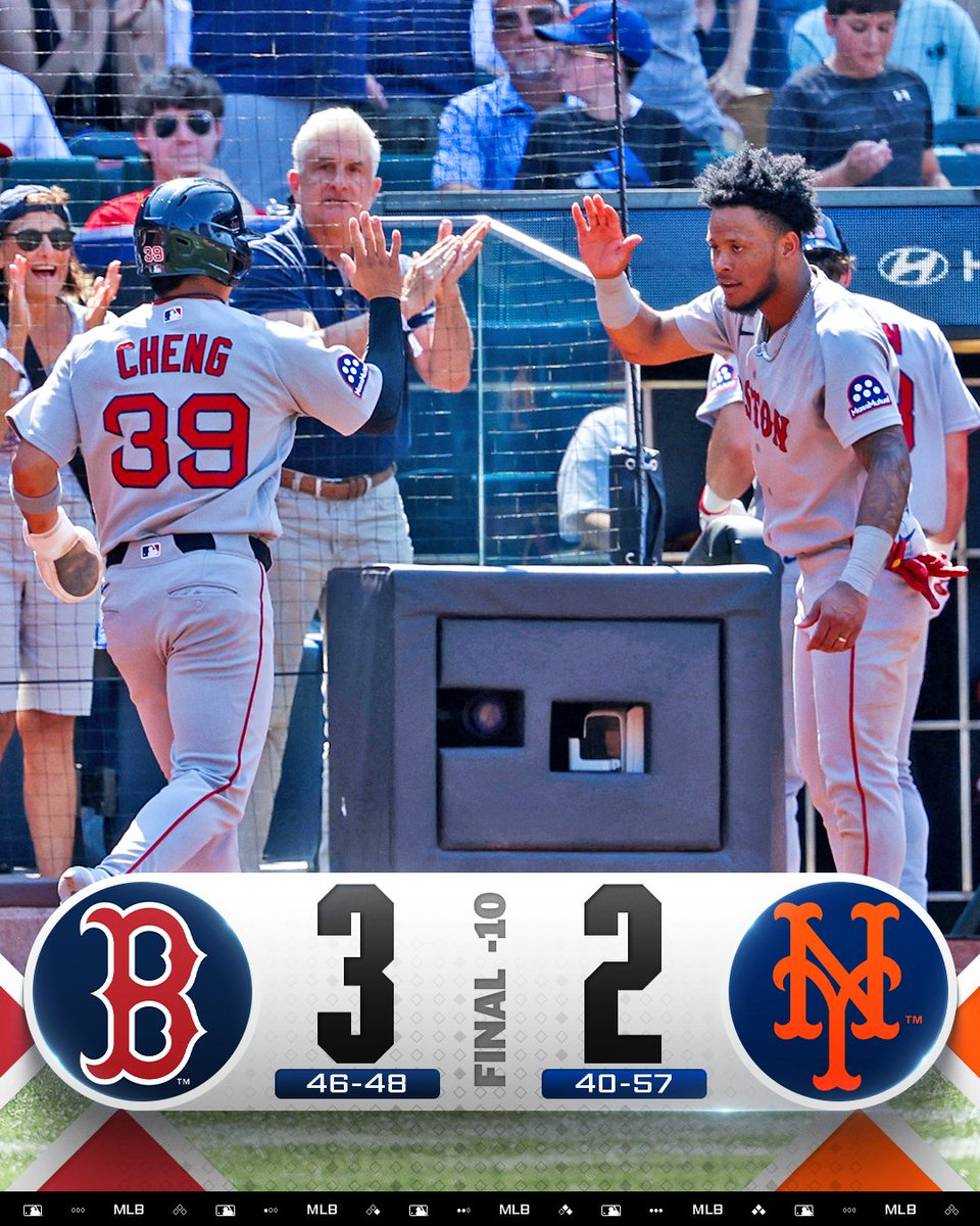 MLB's tweet photo. The Sox are hot, kid 🔥

That’s NINE straight wins for the @RedSox after a comeback in Queens! https://t.co/g5pTJauURj