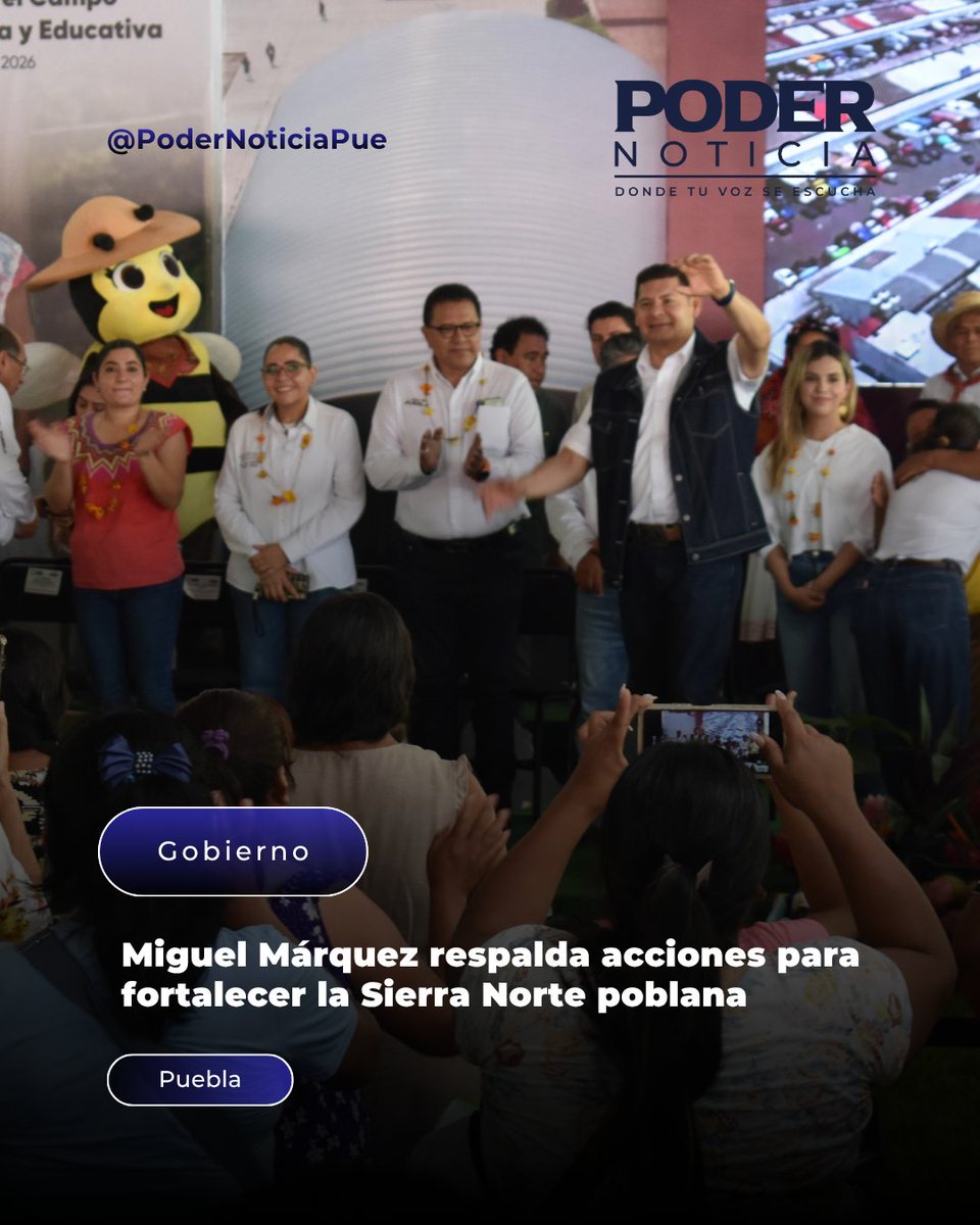 PoderNoticiaPue's tweet photo. 👨🏻⚖️ @MMRios_Huauchi respalda acciones para fortalecer la Sierra Norte poblana
➡️ Los apoyos beneficiarán a productores, instituciones educativas y comunidades serranas mediante...
➡️ Entérate aquí: https://t.co/XpHR7D2caU
@Gob_Puebla @armentapuebla_
#PoderNoticiePue #DondeTuVozSeEscucha