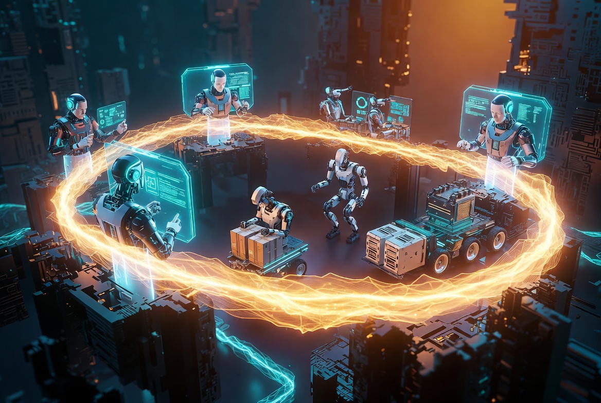 omnibrawler's tweet photo. For @konnex_world Autonomy is not a buzzword. It is a closed loop.

Everyone talks about autonomous systems, but few are actually running the full loop.

At @konnex_world they do not just theorize autonomy; they execute it end-to-end.

▪️AI agents discover tasks and negotiate contracts.

▫️Robots execute physical work in the real world.

▪️Proof-of-Physical Work verifies completion on-chain.

▫️Payments settle automatically in stablecoins.

This is the complete autonomy loop, closed, verifiable, and economically alive.

Most platforms stop at simulation; @konnex_world runs the real thing.

✅Join the movement https://t.co/okJE3MoWlY