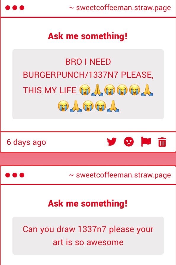 SweetCoffeeMan_'s tweet photo. This took me a while to do huh JAJAJ

Es q 07 mató a mi abuela 

#forsaken #burgerpunch #1337n7 https://t.co/WOth7Nx67b